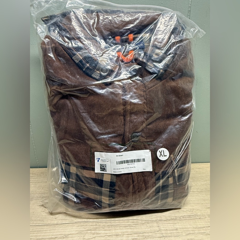 Men’s Mr. Stream Corduroy Plaid Lined Jacket - Brown - NIP